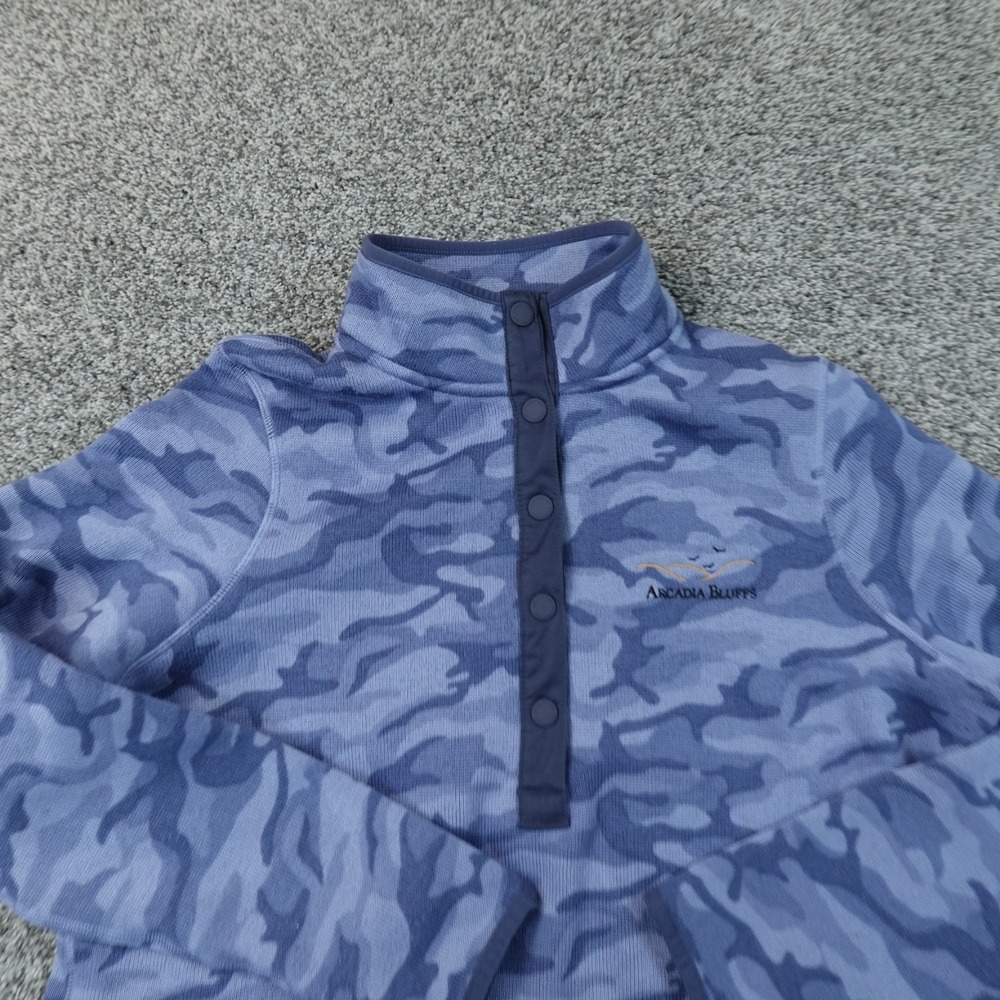 Vineyard Vines Sweatshirt Womens M Blue Camo Pullover Arcadia Bluffs Golf Preppy